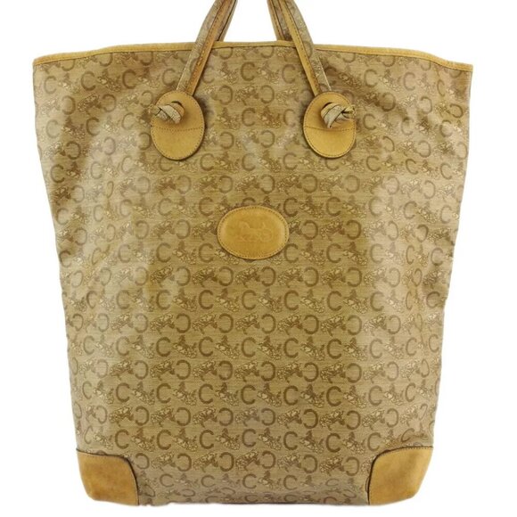 CELINE Tote Bag C macadam beige PVC ?~ leather used Authentic - Picture 1 of 9